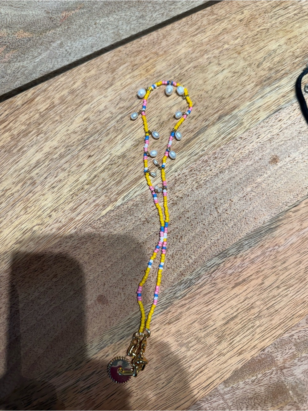 Beaded Yellow Multi-Color Charm Necklace